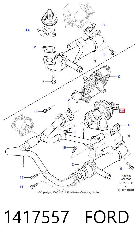 Válvula EGR 1417557 Ford