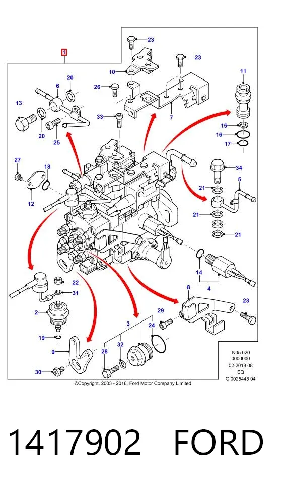 Bomba inyectora 1417902 Ford