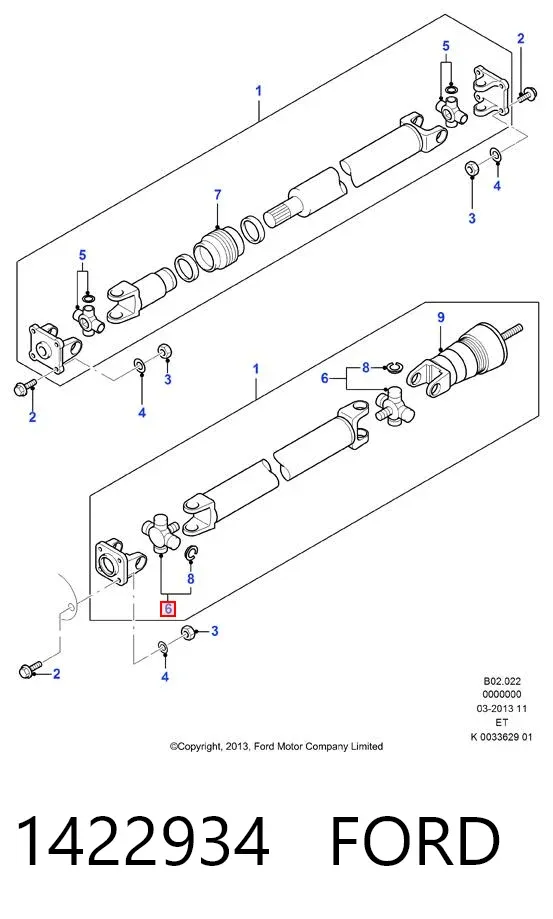 Cruceta 1422934 Ford