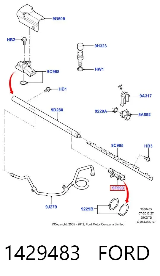 Inyector 1429483 Ford