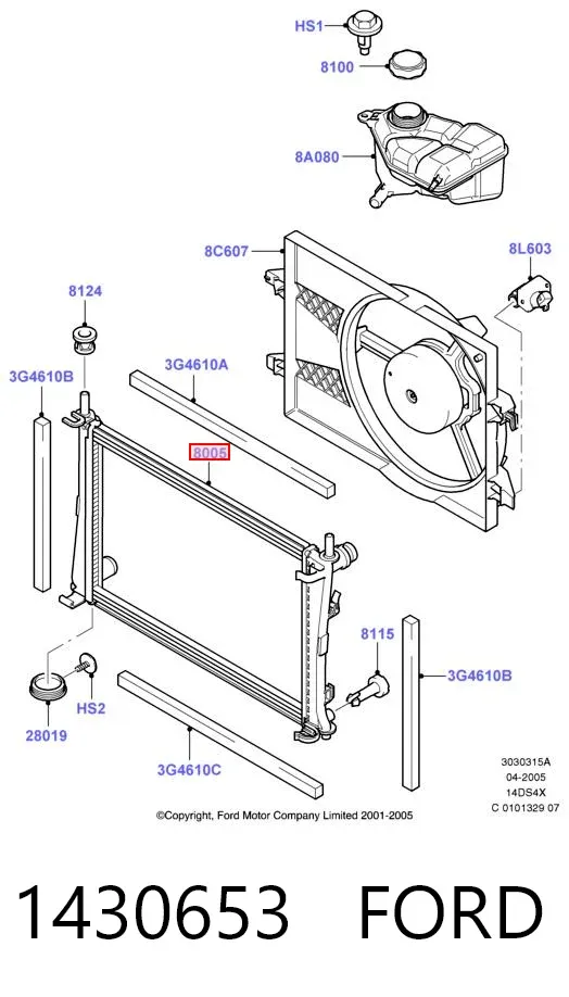 Radiador 1430653 Ford