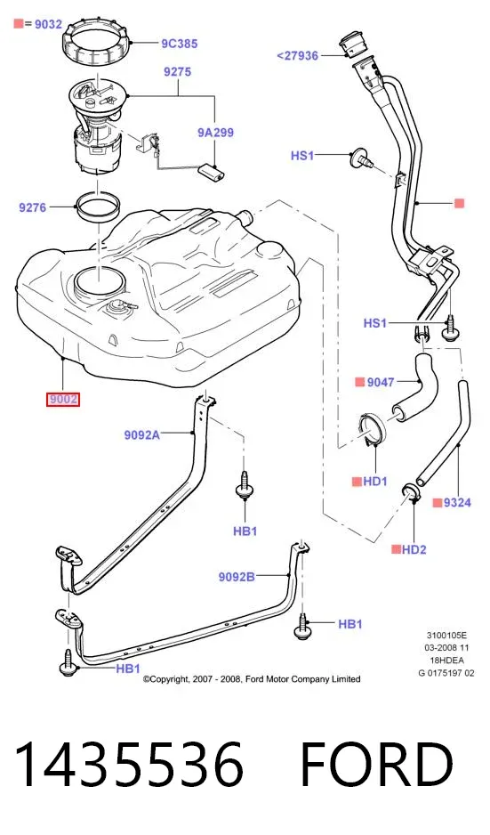 Depósito de gasolina 1435536 Ford
