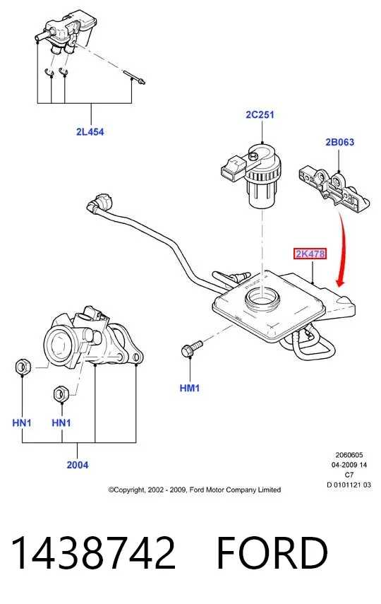 Depósito de líquido de frenos 1438742 Ford