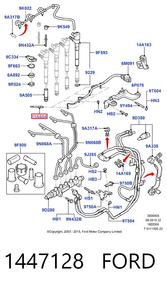 Bujía de precalentamiento 1447128 Ford