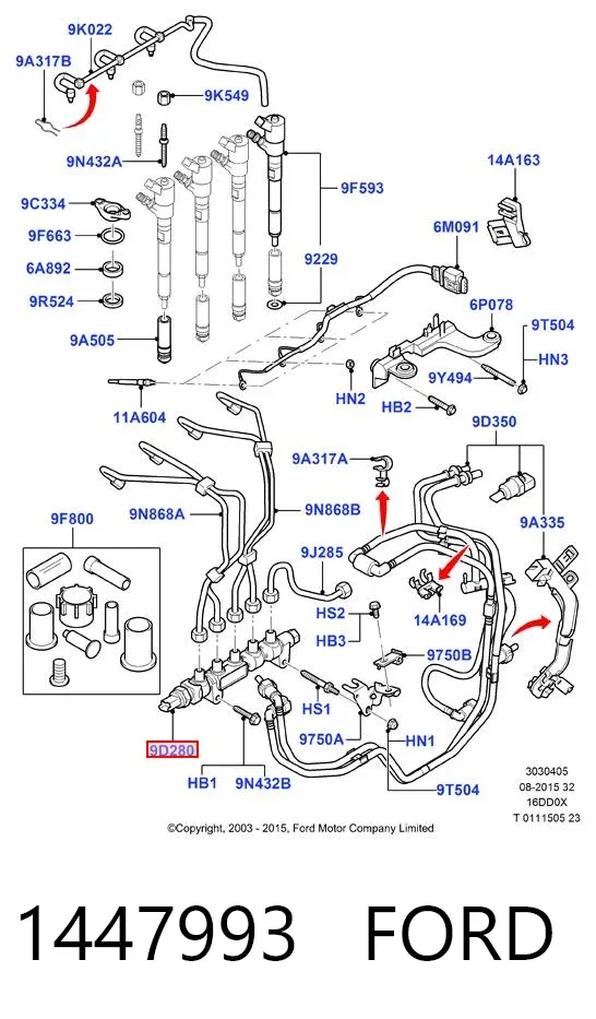Rampa de combustible 1447993 Ford