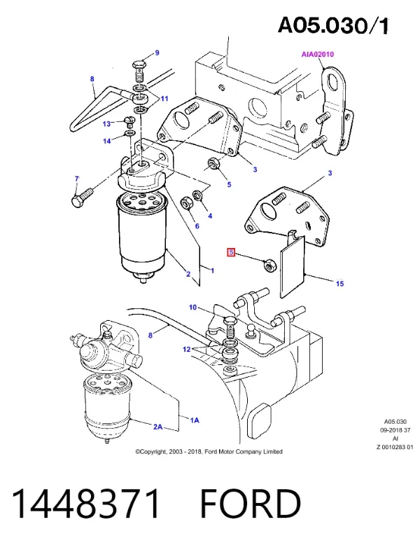 Tuerca del colector de escape 1448371 Ford