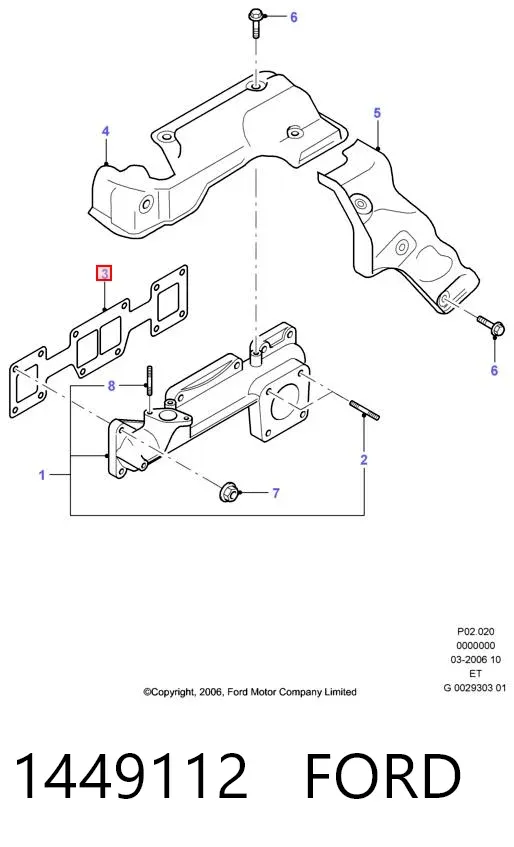Junta colector escape Ford Ranger ET