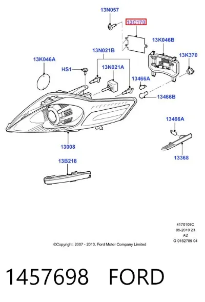 Centralita, faros xenon FORD 1457698