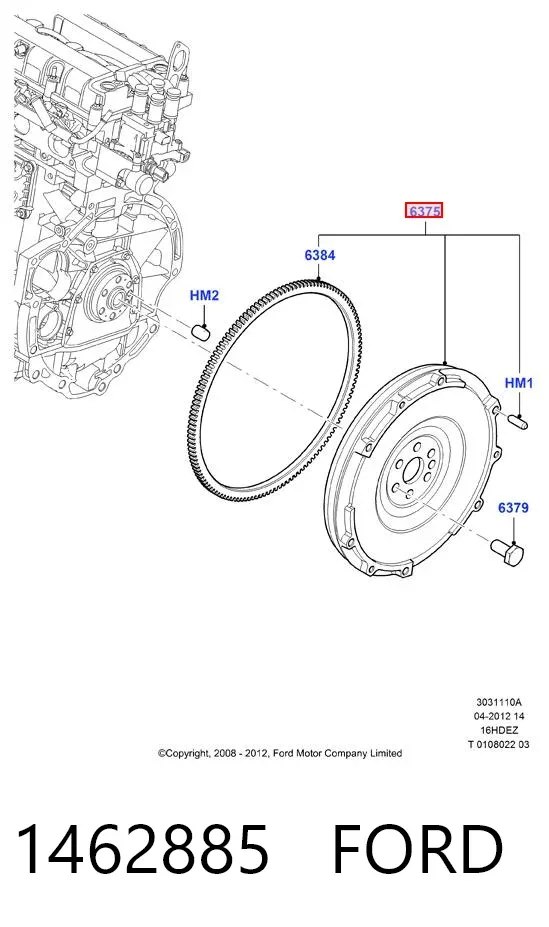 Volante motor 1462885 Ford