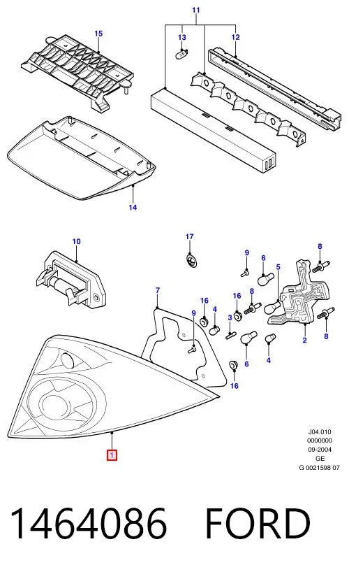 Piloto trasero derecho 1464086 Ford