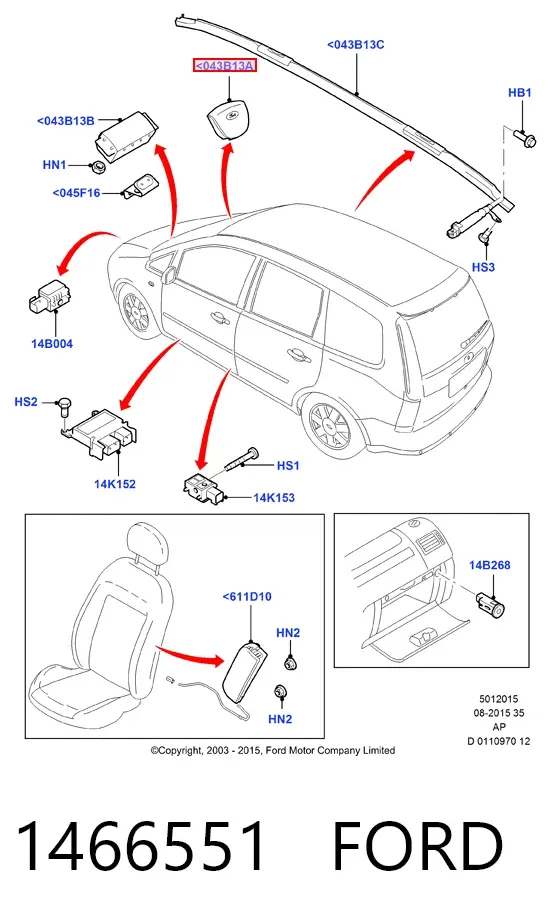 Airbag de volante 1466551 Ford