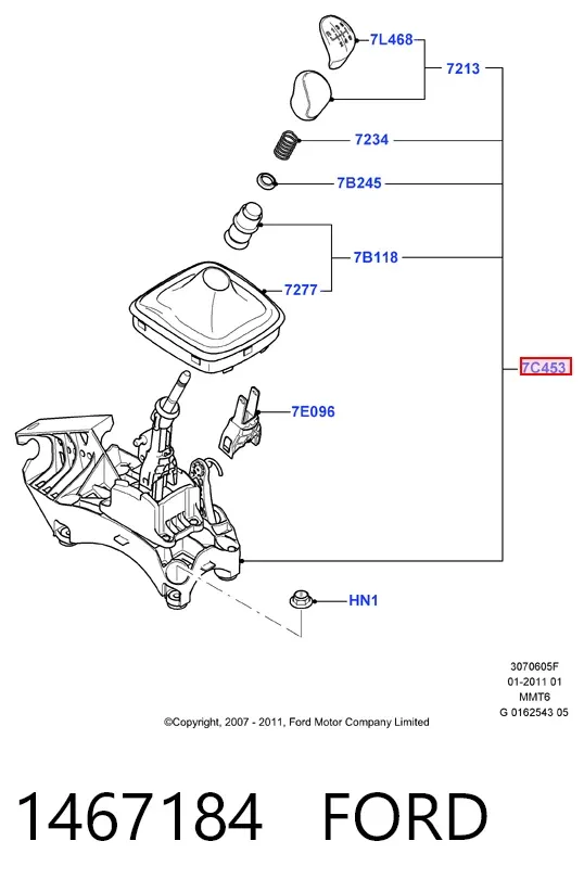 Palanca de cambios 1467184 Ford
