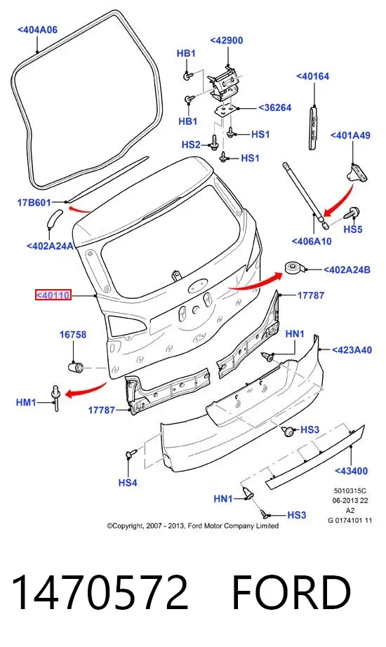 Puerta trasera Ford Mondeo IV