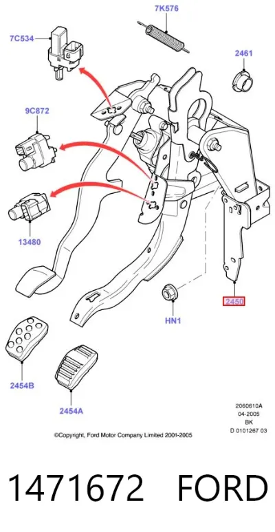Soporte de pedales FORD 1471672