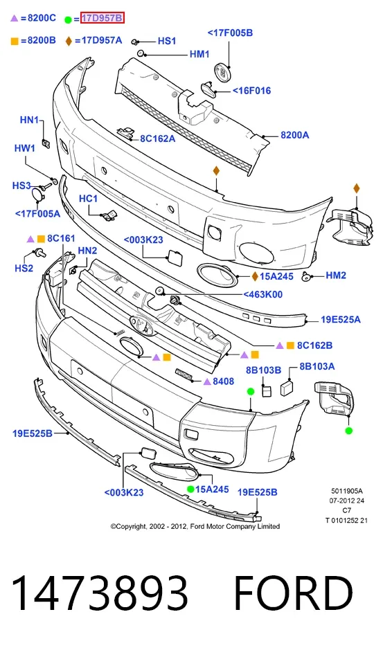 Paragolpes 1473893 Ford
