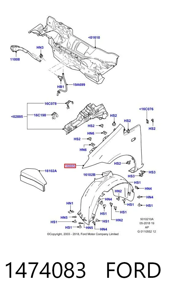 Aleta 1474083 Ford