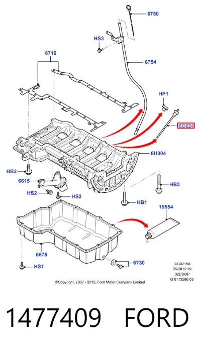 Sensor de nivel de aceite del motor FORD 1477409