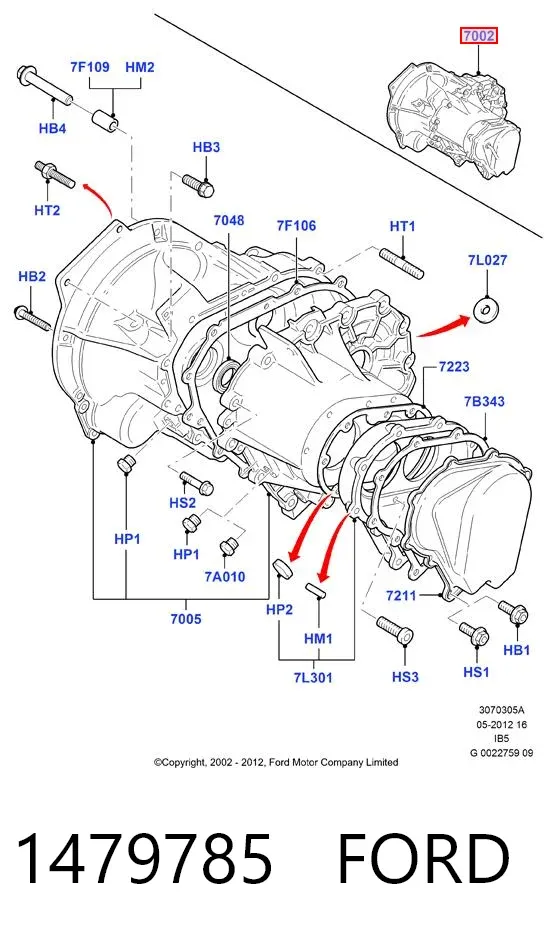 Caja de cambios 1479785 Ford