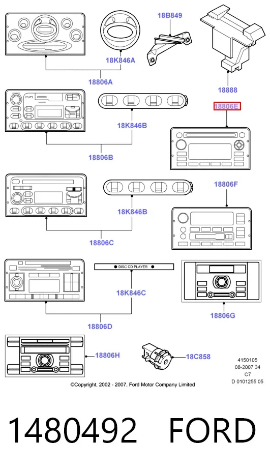 Radio 1480492 Ford