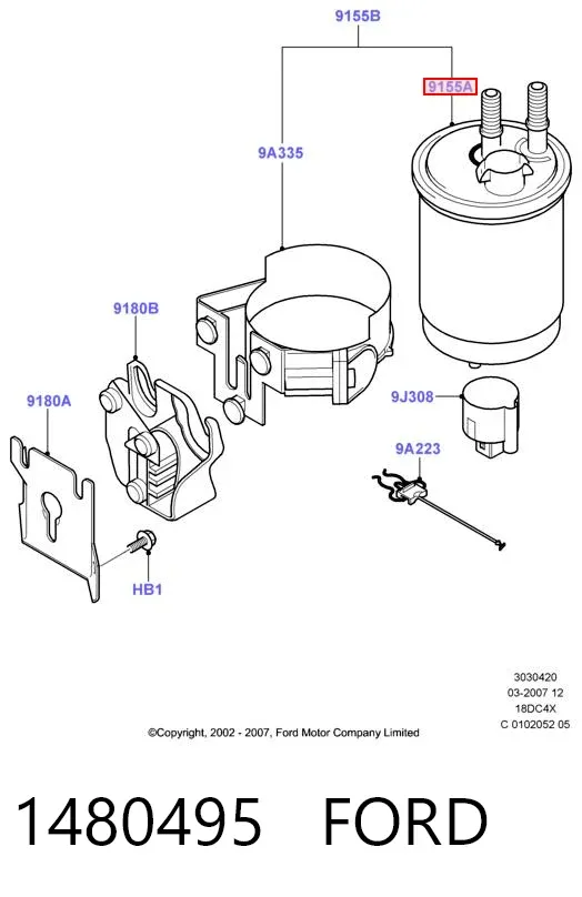 Filtro de combustible 1480495 Ford