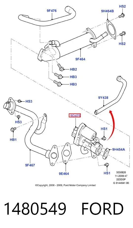 Válvula EGR 1480549 Ford