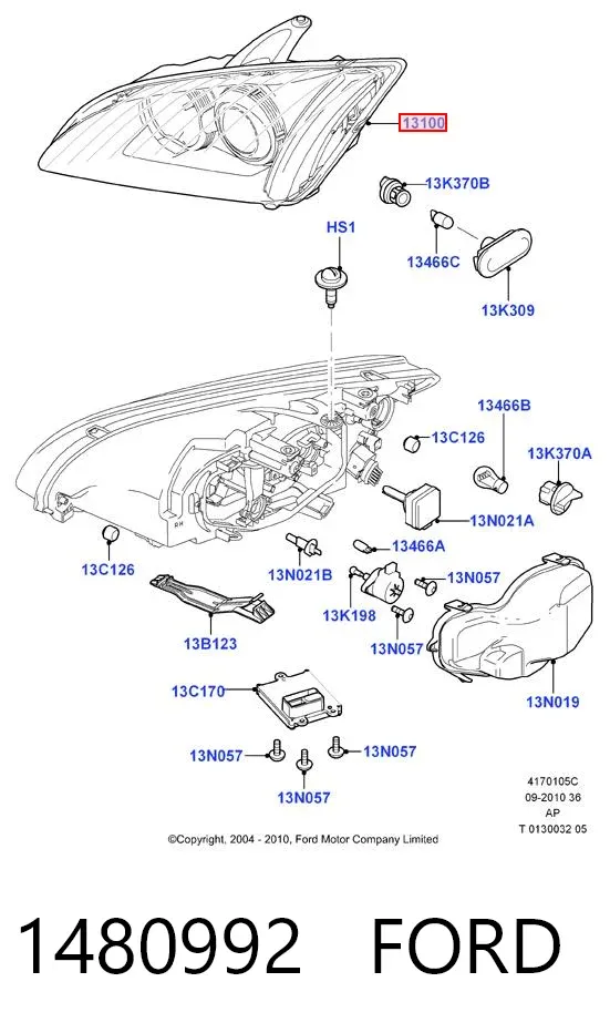 Faro izquierdo 1480992 Ford