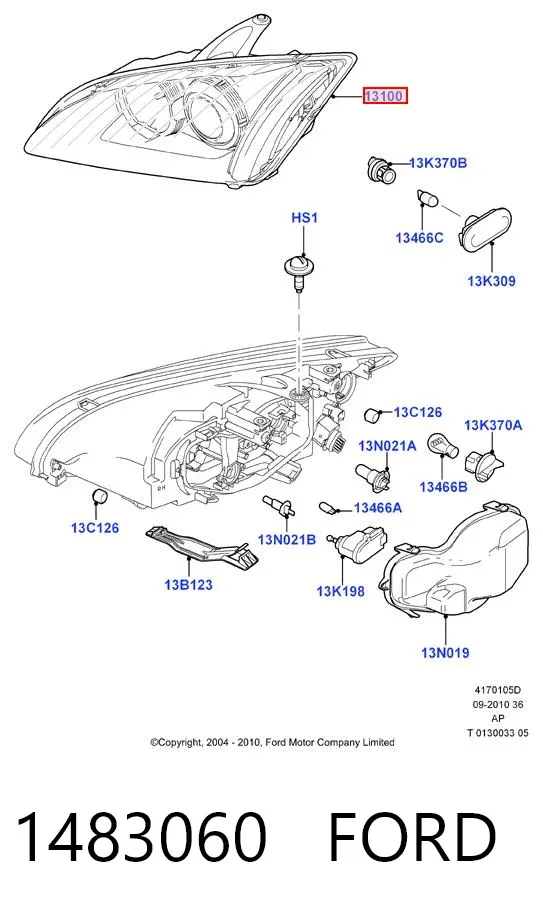 Faro derecho 1483060 Ford