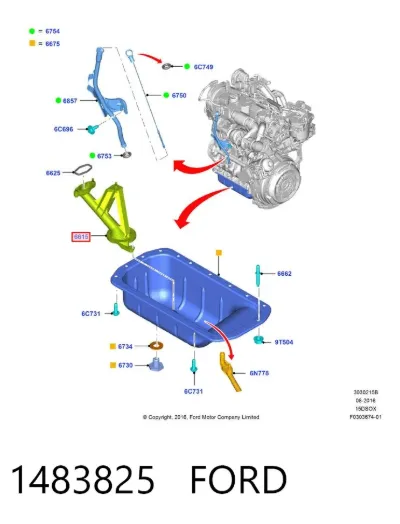 Tubo de aspiración de aceite FORD 1483825