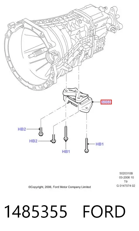 Taco de caja de cambios 1485355 Ford