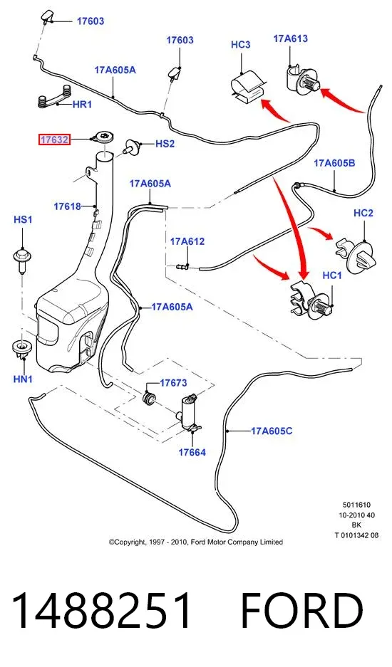 Tapón depósito de refrigerante 1488251 Ford