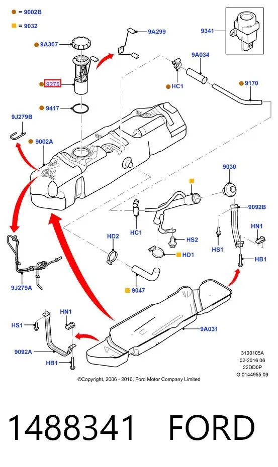 Bomba de gasolina 1488341 Ford