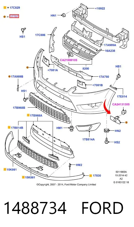 Paragolpes 1488734 Ford