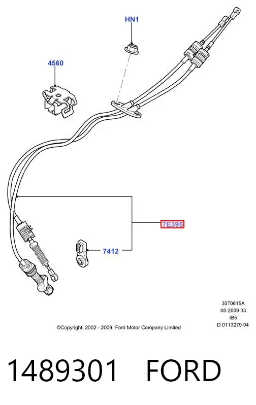 Cables de caja de cambios 1489301 Ford