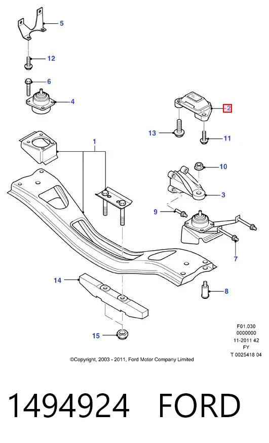 Taco de caja de cambios 1494924 Ford