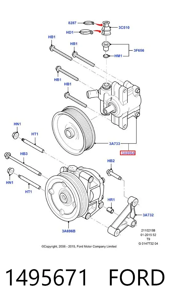 Bomba de dirección 1495671 Ford