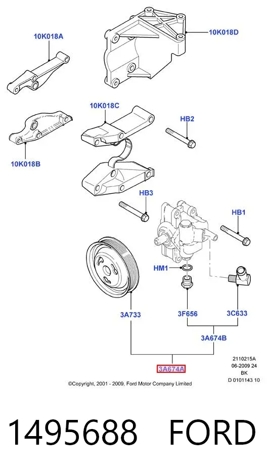 Bomba de dirección 1495688 Ford