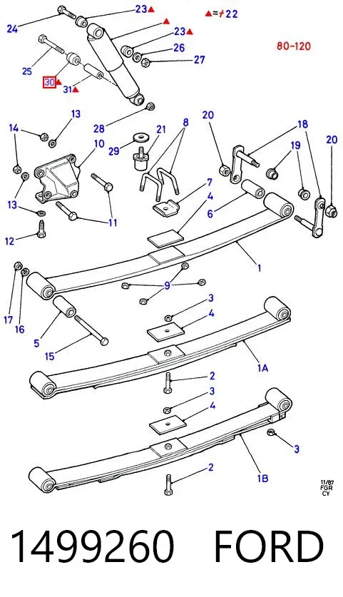 Silentblock amortiguador trasero 1499260 Ford