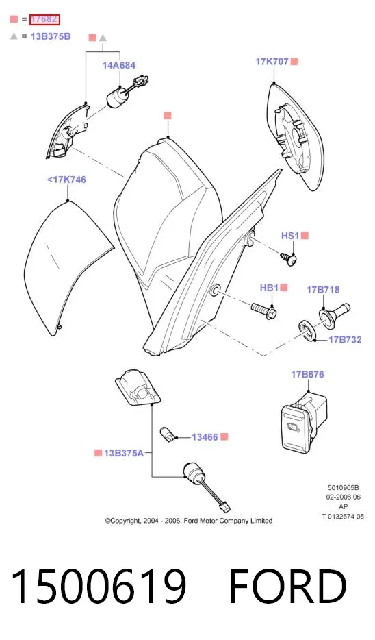 Espejo de retrovisor izquierdo 1500619 Ford