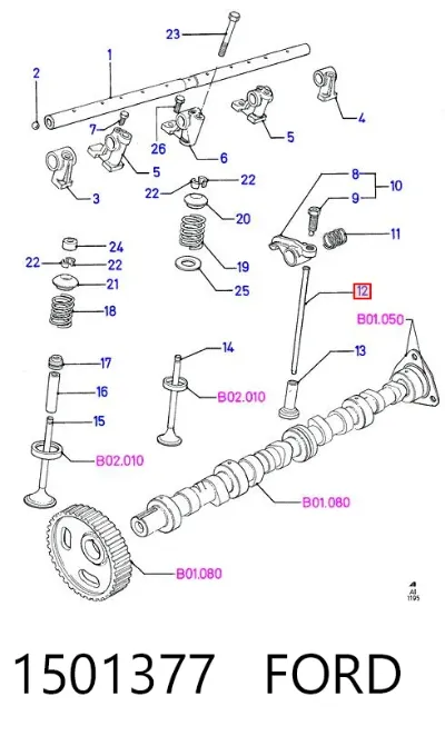 Varilla de empuje de válvula FORD 1501377