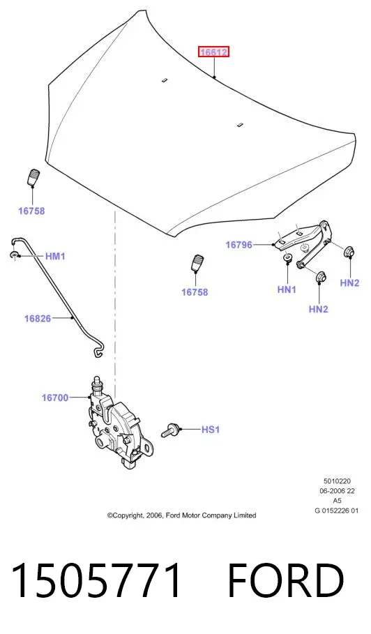 Capó 1505771 Ford
