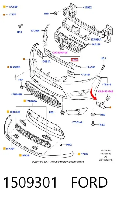 Parrilla del radiador FORD 1509301