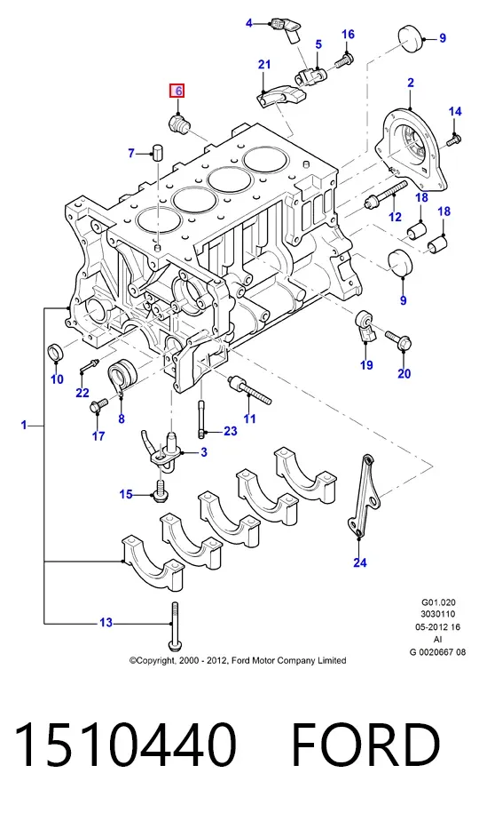 Tapa culata 1510440 Ford