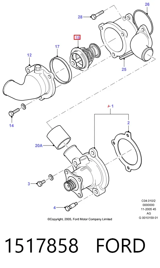 Termostato 1517858 Ford