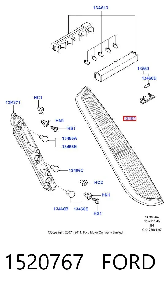 Piloto trasero derecho 1520767 Ford