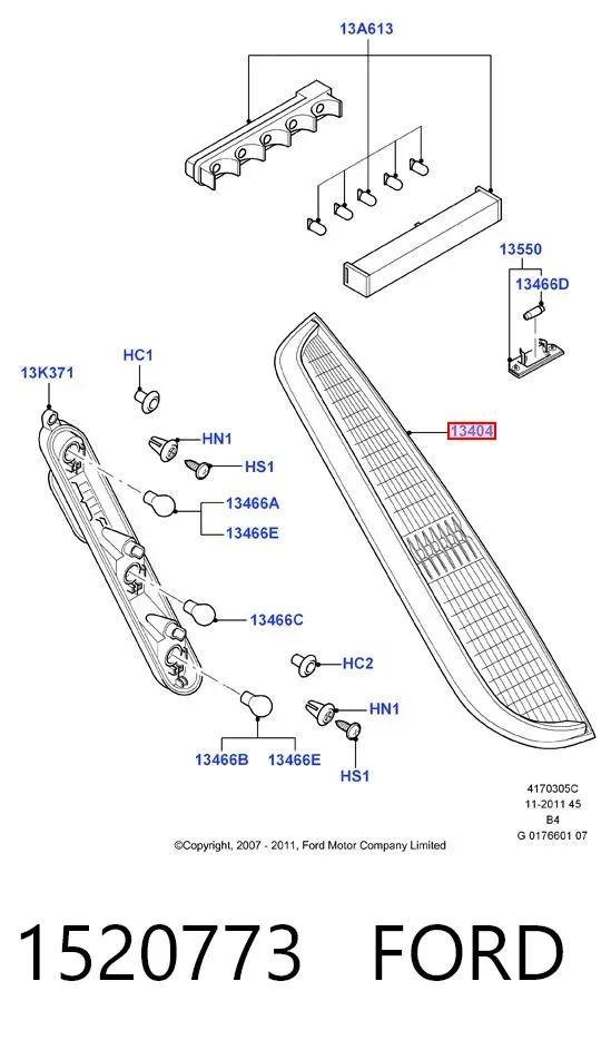 Piloto trasero izquierdo 1520773 Ford