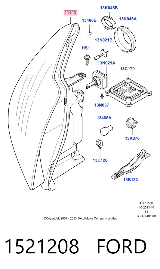 Faro derecho 1521208 Ford