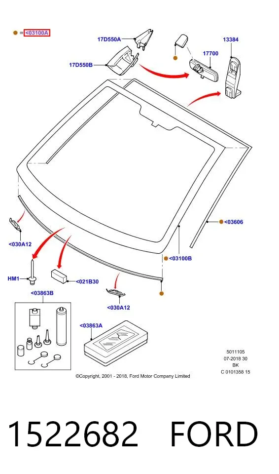 Parabrisas 1522682 Ford