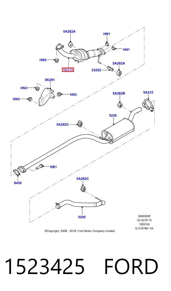 Catalizador 1523425 Ford