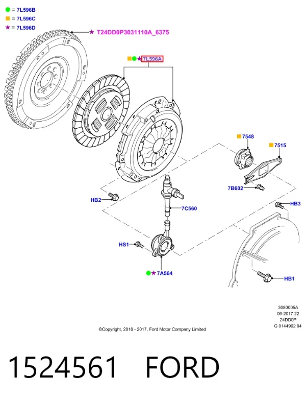 Embrague 1524561 Ford