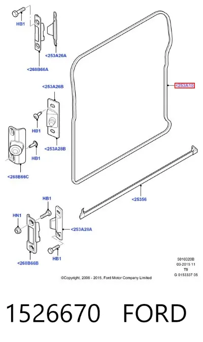 Junta de puerta lateral corrediza FORD 1526670